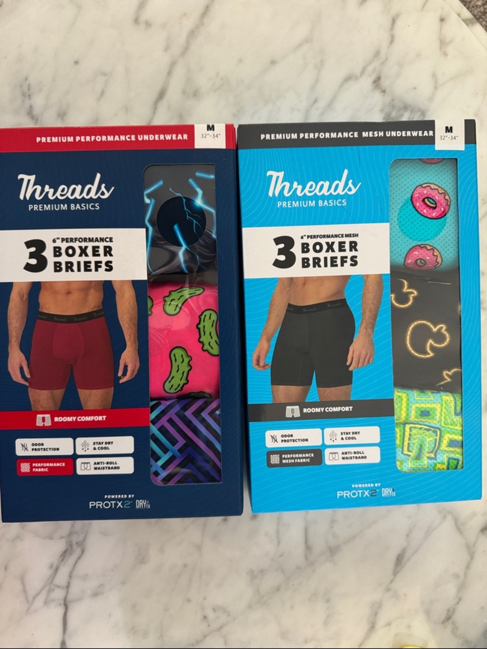 Mens Threads Premium 6” Performance Boxer Briefs  - Assorted Colors - 6 Ct